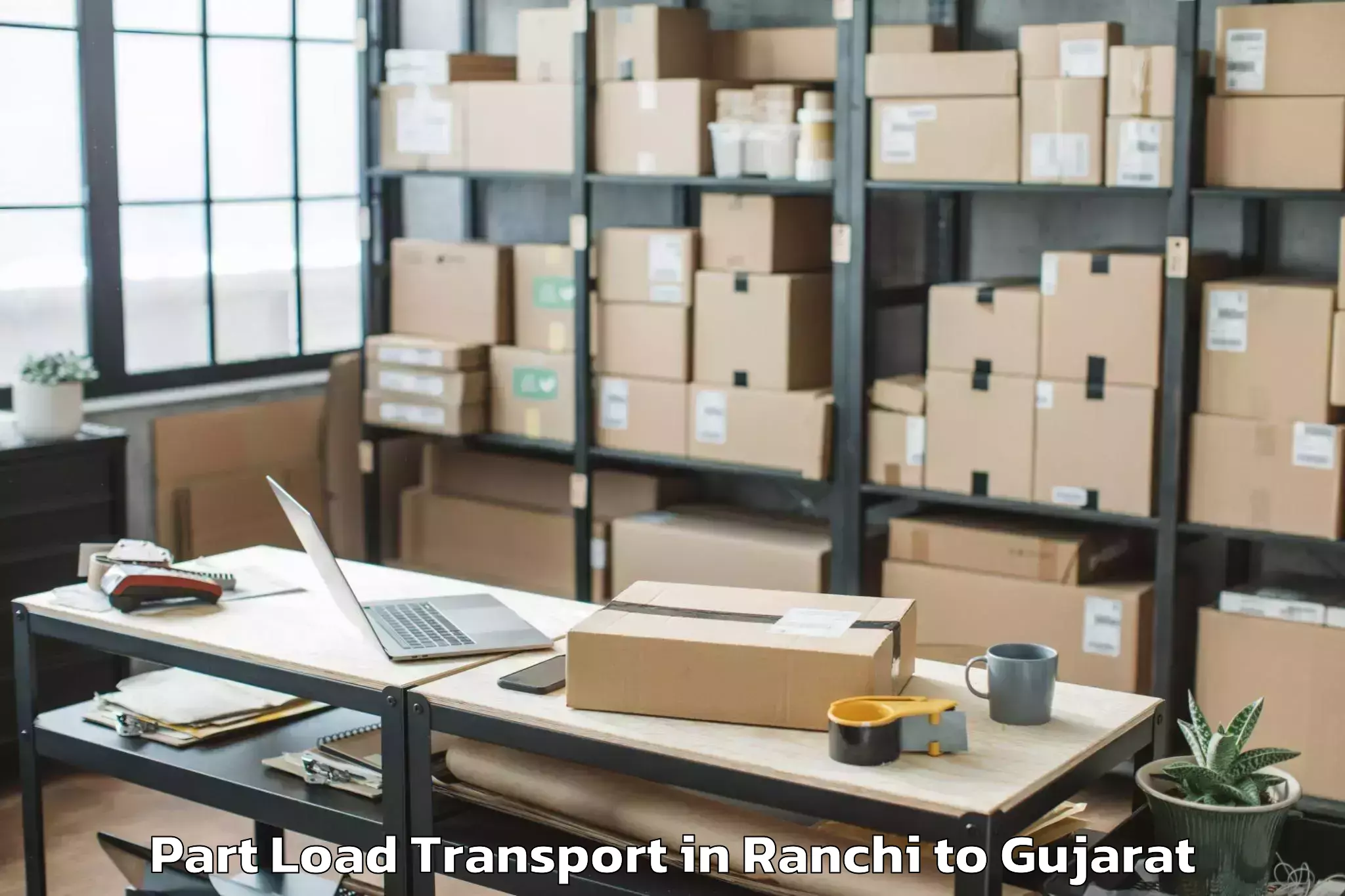 Book Ranchi to Thasra Part Load Transport Online